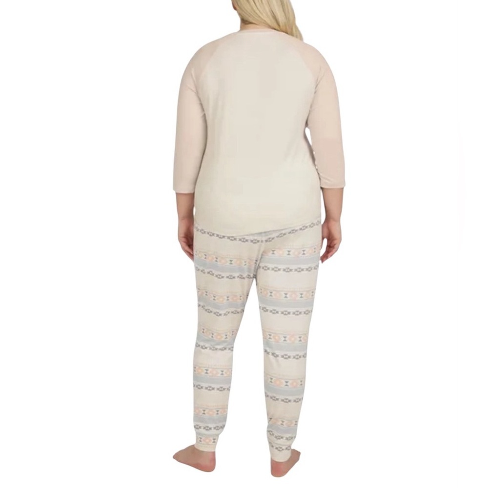 Eddie Bauer Women's Pajama Set Sleepwear Cream Pink Size 3X NWT - Picture 3 of 7